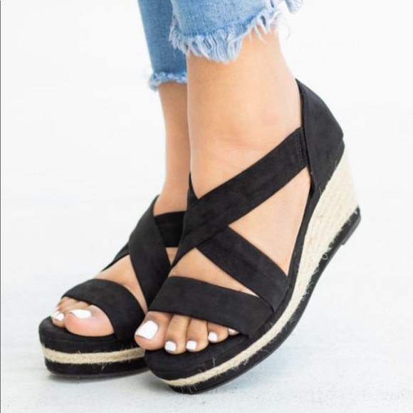Black Espadrille Sandal - Picture 2 of 2